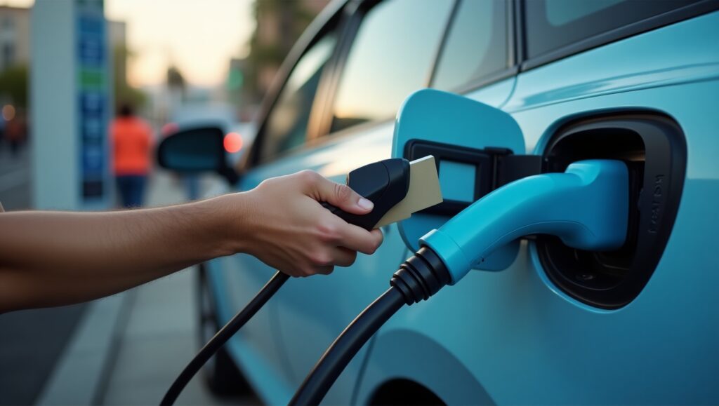 Confused EV driver facing charger payments failure at public charging station in 2025