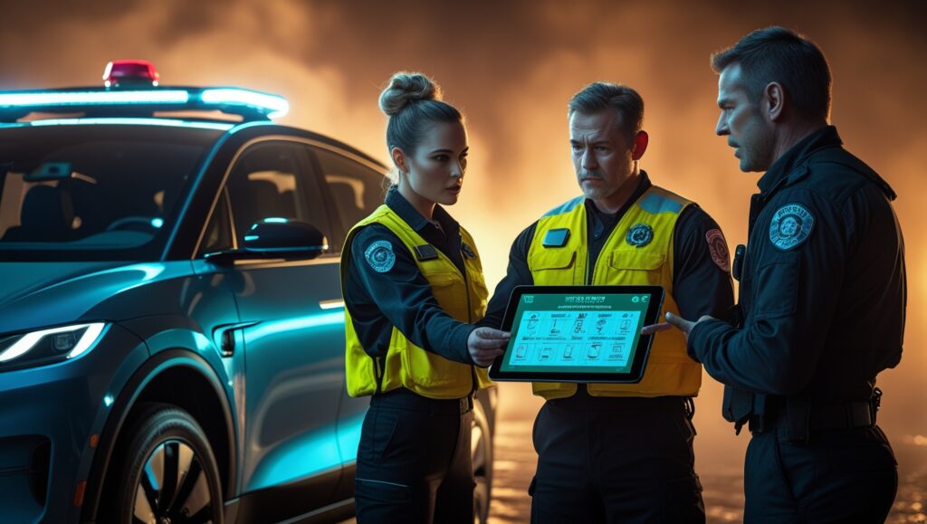 First responders planning battery fire response using EV fire blanket strategy guide