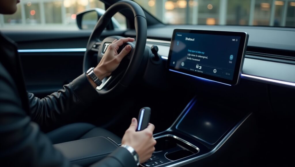 Driver shutting down EV system safely to prevent EV fire incident during emergency