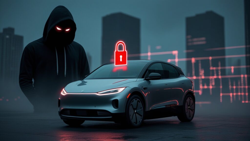 EV ransomware warning on dashboard screen in 2025

