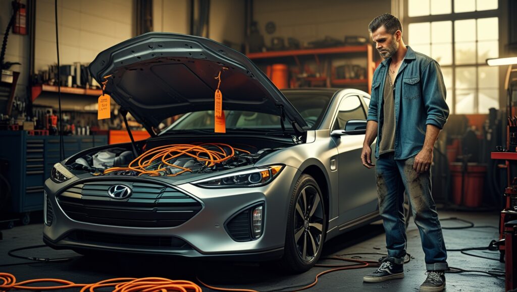 Improper lockout of hybrid vehicle orange cables during repair work
