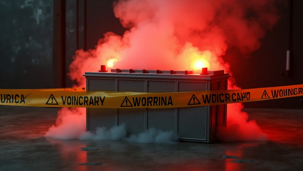 Toxic vapors from overheating EV battery coolant system
